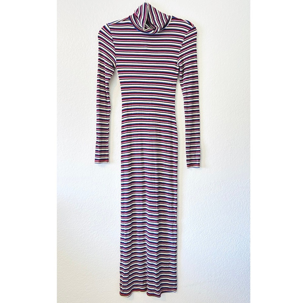 BDG Urban Outfitters 90s Whimsgoth Vampy Striped Turtleneck Maxi Dress SZ S